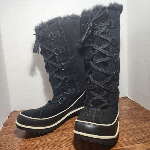 Sorel Tivoli High II Snow Boots - Black Waterproof - Size 8 - Picture 1 of 15